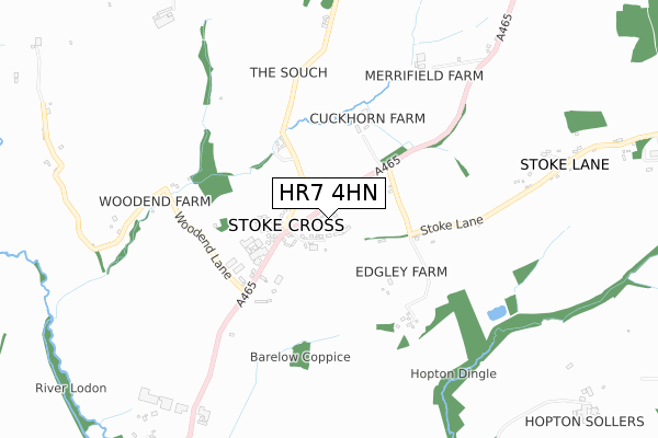 HR7 4HN map - small scale - OS Open Zoomstack (Ordnance Survey)