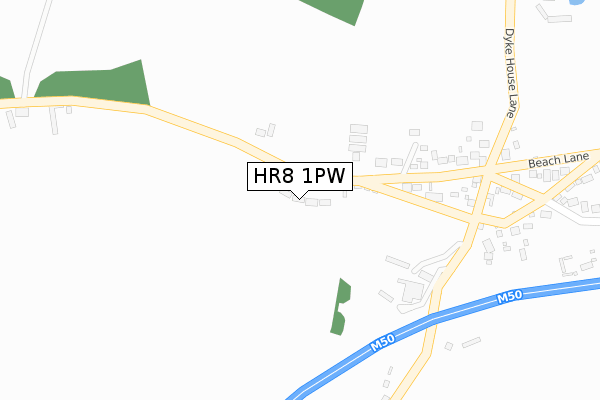 HR8 1PW map - large scale - OS Open Zoomstack (Ordnance Survey)