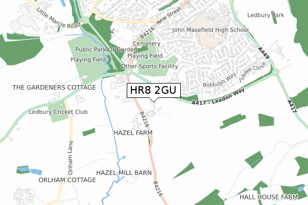 HR8 2GU map - small scale - OS Open Zoomstack (Ordnance Survey)