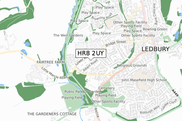 HR8 2UY map - small scale - OS Open Zoomstack (Ordnance Survey)