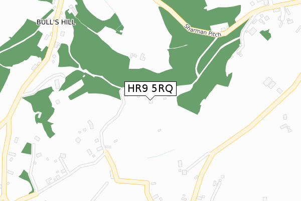 HR9 5RQ map - large scale - OS Open Zoomstack (Ordnance Survey)