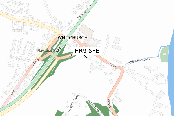 HR9 6FE map - large scale - OS Open Zoomstack (Ordnance Survey)