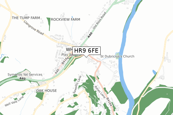 HR9 6FE map - small scale - OS Open Zoomstack (Ordnance Survey)