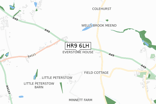 HR9 6LH map - small scale - OS Open Zoomstack (Ordnance Survey)