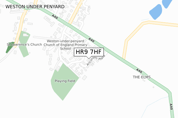 HR9 7HF map - large scale - OS Open Zoomstack (Ordnance Survey)