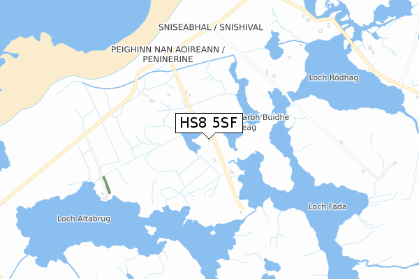 HS8 5SF map - small scale - OS Open Zoomstack (Ordnance Survey)