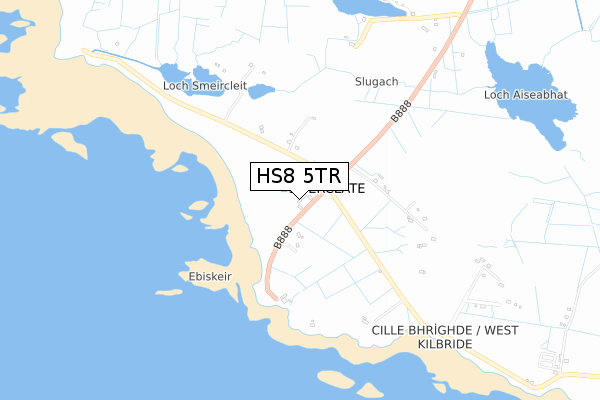 HS8 5TR map - small scale - OS Open Zoomstack (Ordnance Survey)