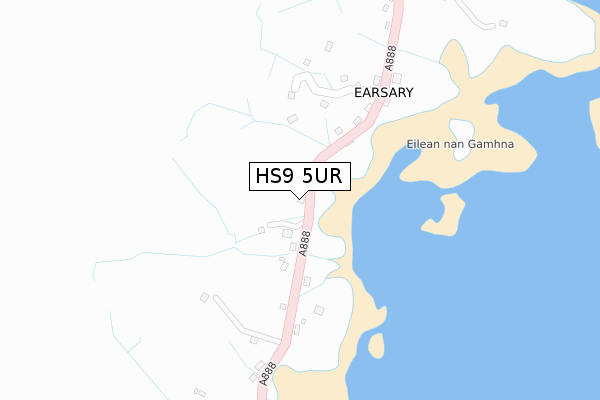 HS9 5UR map - large scale - OS Open Zoomstack (Ordnance Survey)