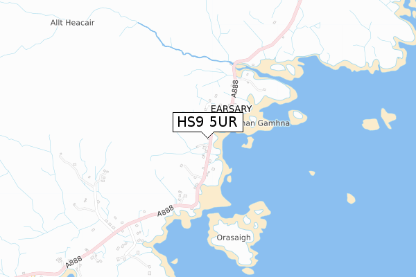 HS9 5UR map - small scale - OS Open Zoomstack (Ordnance Survey)