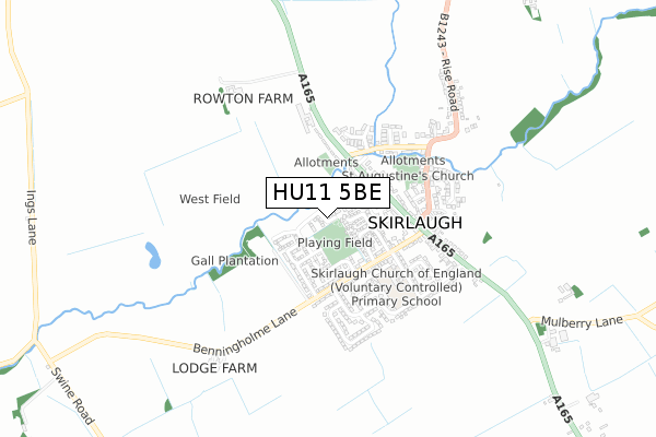 HU11 5BE map - small scale - OS Open Zoomstack (Ordnance Survey)