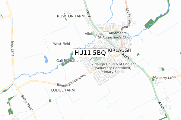 HU11 5BQ map - small scale - OS Open Zoomstack (Ordnance Survey)