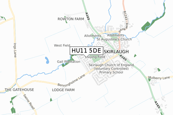 HU11 5DE map - small scale - OS Open Zoomstack (Ordnance Survey)