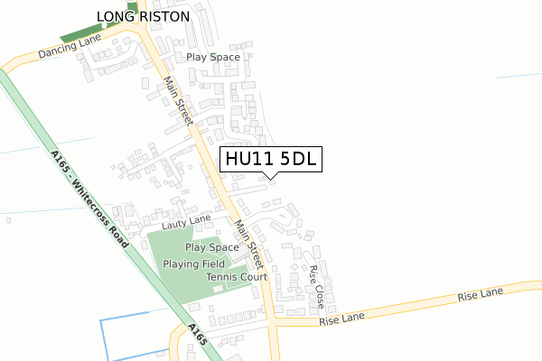 HU11 5DL map - large scale - OS Open Zoomstack (Ordnance Survey)