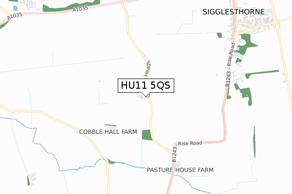 HU11 5QS map - small scale - OS Open Zoomstack (Ordnance Survey)