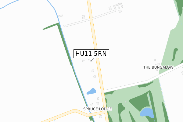 HU11 5RN map - large scale - OS Open Zoomstack (Ordnance Survey)