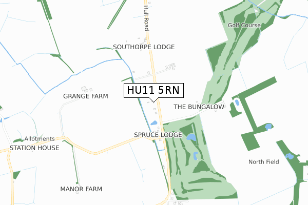 HU11 5RN map - small scale - OS Open Zoomstack (Ordnance Survey)