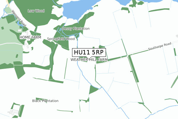 HU11 5RP map - small scale - OS Open Zoomstack (Ordnance Survey)