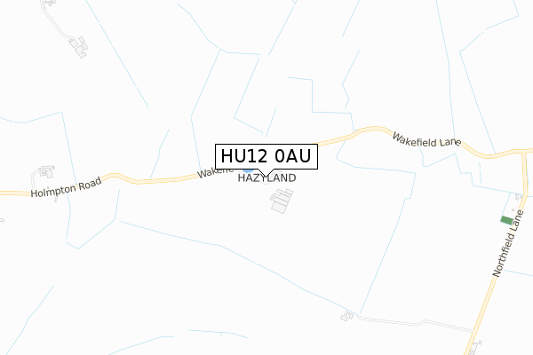 HU12 0AU map - small scale - OS Open Zoomstack (Ordnance Survey)