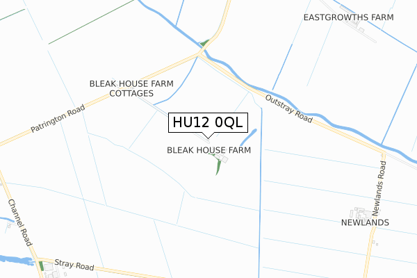 HU12 0QL map - small scale - OS Open Zoomstack (Ordnance Survey)