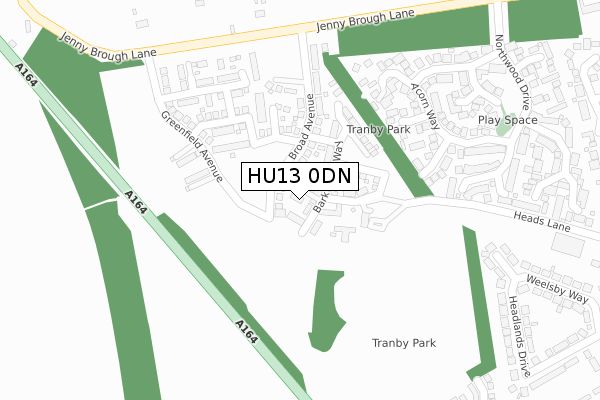 HU13 0DN map - large scale - OS Open Zoomstack (Ordnance Survey)