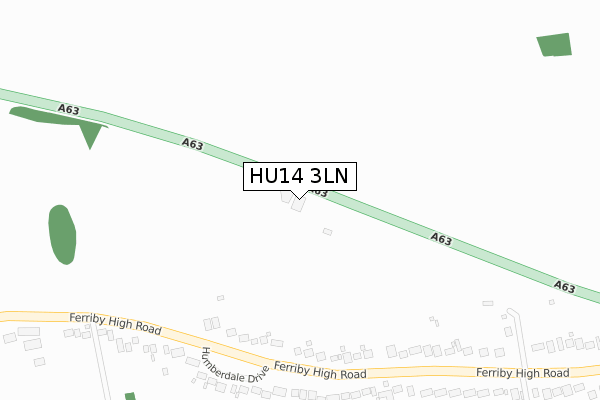 HU14 3LN map - large scale - OS Open Zoomstack (Ordnance Survey)