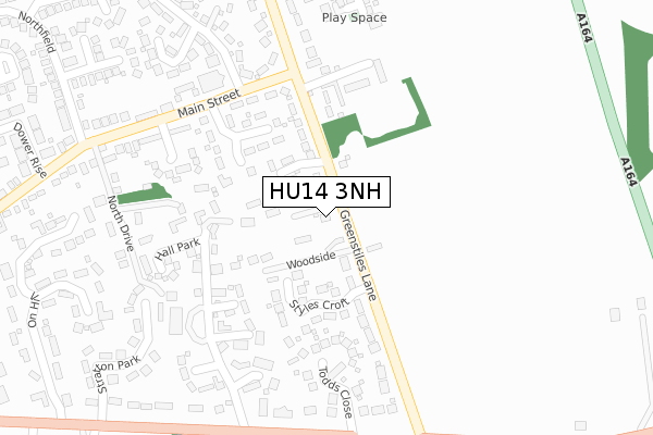 HU14 3NH map - large scale - OS Open Zoomstack (Ordnance Survey)