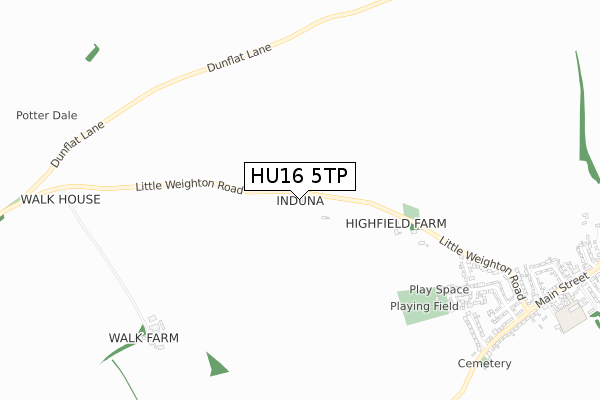 HU16 5TP map - small scale - OS Open Zoomstack (Ordnance Survey)