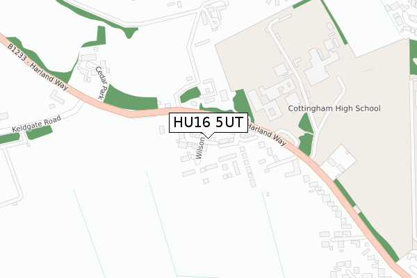 HU16 5UT map - large scale - OS Open Zoomstack (Ordnance Survey)