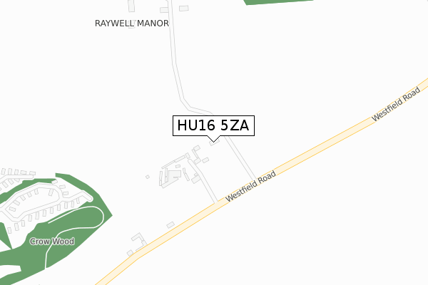 HU16 5ZA map - large scale - OS Open Zoomstack (Ordnance Survey)