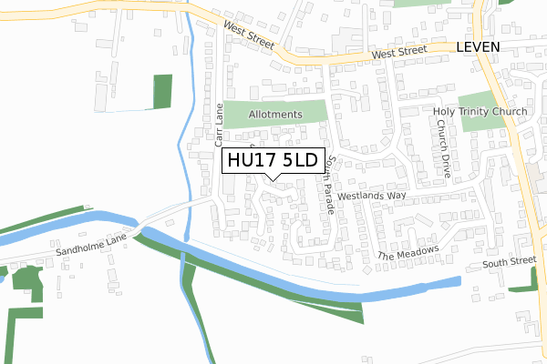 HU17 5LD map - large scale - OS Open Zoomstack (Ordnance Survey)