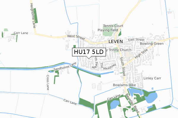 HU17 5LD map - small scale - OS Open Zoomstack (Ordnance Survey)