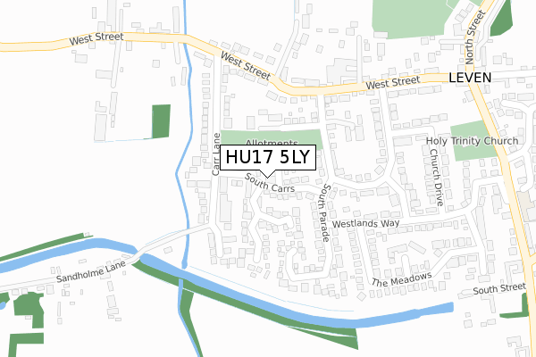 HU17 5LY map - large scale - OS Open Zoomstack (Ordnance Survey)