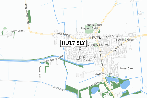 HU17 5LY map - small scale - OS Open Zoomstack (Ordnance Survey)