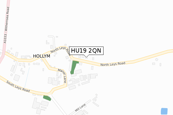 HU19 2QN map - large scale - OS Open Zoomstack (Ordnance Survey)