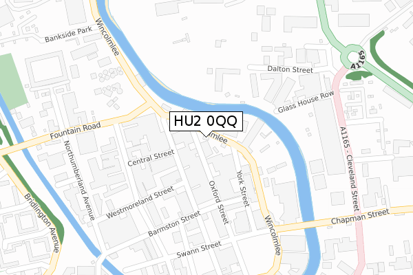 HU2 0QQ map - large scale - OS Open Zoomstack (Ordnance Survey)