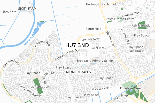 HU7 3ND map - small scale - OS Open Zoomstack (Ordnance Survey)