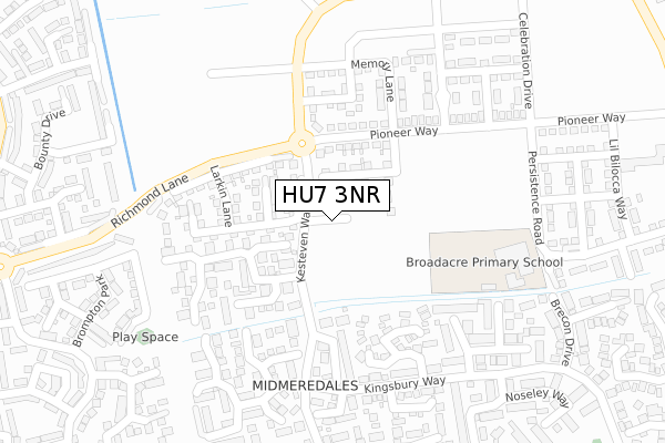 HU7 3NR map - large scale - OS Open Zoomstack (Ordnance Survey)