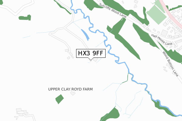 HX3 9FF map - large scale - OS Open Zoomstack (Ordnance Survey)