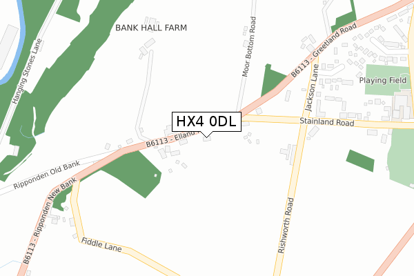 HX4 0DL map - large scale - OS Open Zoomstack (Ordnance Survey)