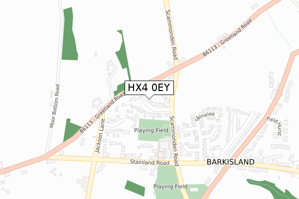 HX4 0EY map - large scale - OS Open Zoomstack (Ordnance Survey)