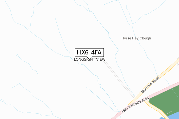 HX6 4FA map - large scale - OS Open Zoomstack (Ordnance Survey)