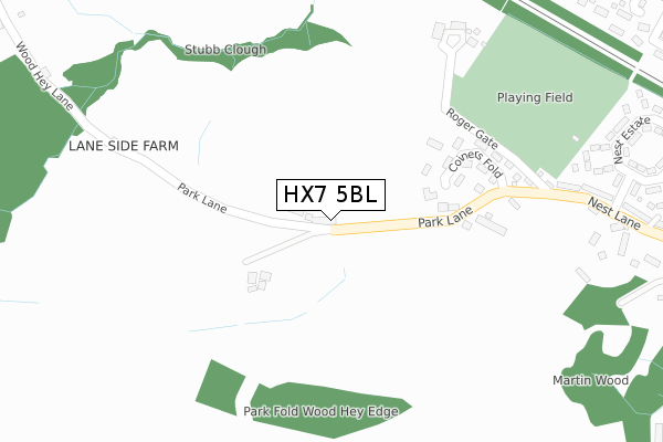 HX7 5BL map - large scale - OS Open Zoomstack (Ordnance Survey)