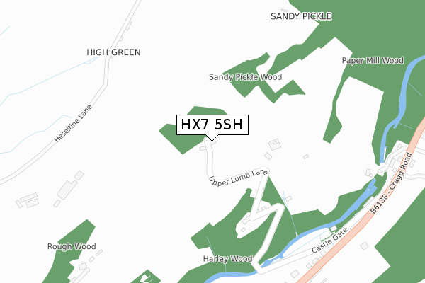 HX7 5SH map - large scale - OS Open Zoomstack (Ordnance Survey)