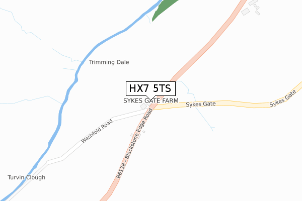 HX7 5TS map - large scale - OS Open Zoomstack (Ordnance Survey)