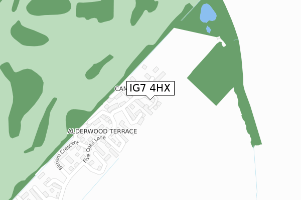 IG7 4HX map - large scale - OS Open Zoomstack (Ordnance Survey)