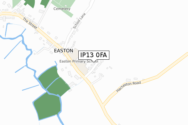 IP13 0FA map - large scale - OS Open Zoomstack (Ordnance Survey)