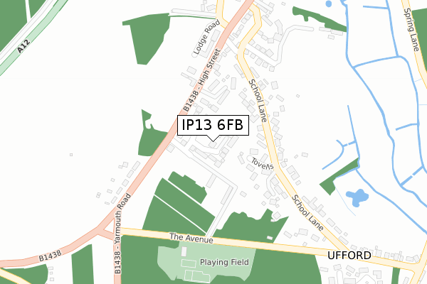 IP13 6FB map - large scale - OS Open Zoomstack (Ordnance Survey)