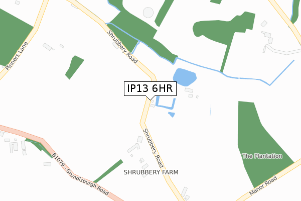 IP13 6HR map - large scale - OS Open Zoomstack (Ordnance Survey)