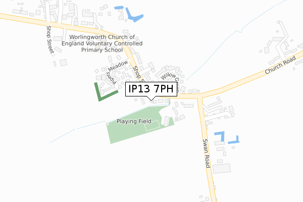 IP13 7PH map - large scale - OS Open Zoomstack (Ordnance Survey)