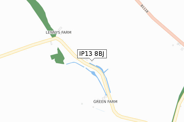 IP13 8BJ map - large scale - OS Open Zoomstack (Ordnance Survey)